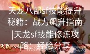 天龙八部sf技能提升秘籍：战力飙升指南|天龙sf技能修炼攻略：经验分享