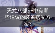 天龙八部SF中有哪些建议的装备搭配方案？