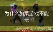为什么加菜游戏不能玩