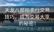 天龙八部拍卖行交易技巧，成为交易大亨的秘密！