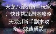天龙八部sf新手玩家：快速挑战副本攻略|天龙sf新手副本攻略：快速通关