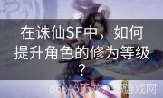 在诛仙SF中，如何提升角色的修为等级？