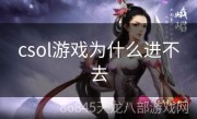 csol游戏为什么进不去