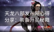 天龙八部发布网心得分享：装备升星秘籍