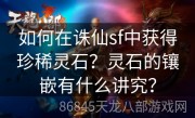 如何在诛仙sf中获得珍稀灵石？灵石的镶嵌有什么讲究？