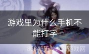 游戏里为什么手机不能打字